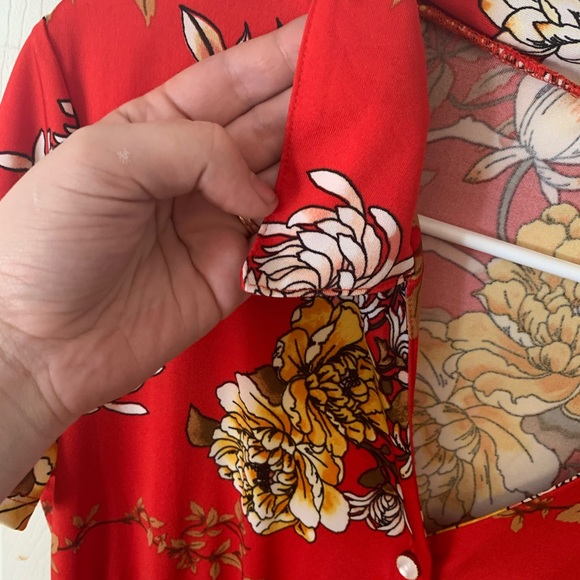 Carol Rose Red Floral Summer Dress - Picture 4 of 5
